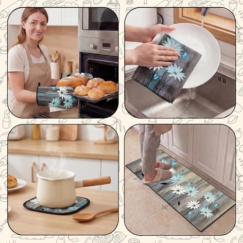 10 Pack Kitchen Decor and Accessories Set, Floral Rustic