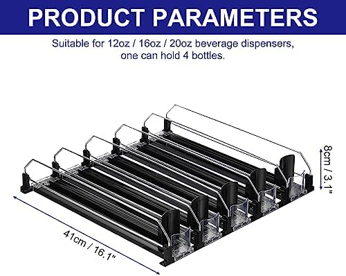 uxcell 5pcs Drink Organizer for Refrigerator, Black