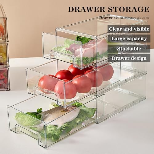 MANO 2Pack Clear Fridge Drawers, Large