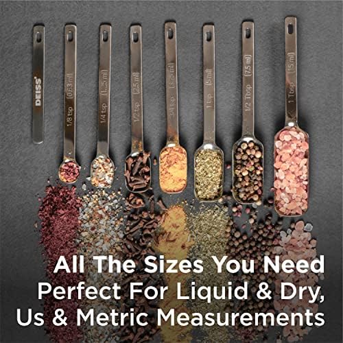 Deiss PRO Heavy Duty Stainless Steel Measuring Spoons for Cooking