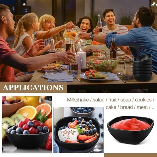 Gejoy 50 Pcs Dipping Sauce Bowls 4.5 oz Wheat Straw Small Dish, Black