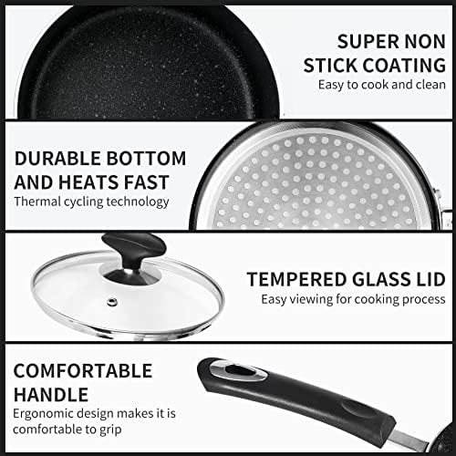 Nonstick Saucepan Set - 1 Quart and 2 Quart,Ultra Non Stick Sauce Pan