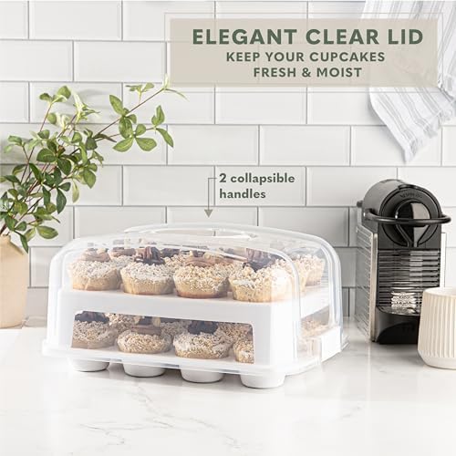 Extra Tall Dome Cupcake Carrier, White, 24 Cupcake