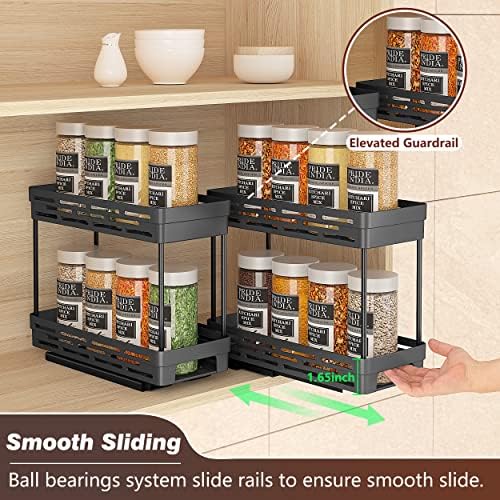Pull Out Spice Rack Organizer for Cabinet, 3 Packs Slide Out Spice