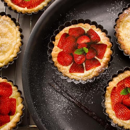 6 Pack Mini Tart Pans 4 Inch with Removable Bottom Round Non-stick