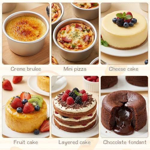 EupHHonycs 4 Inch Cake Pan Set of 18, Aluminum Round Cake Pans Mini