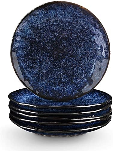 vicrays Ceramic Dessert Salad Plates, 8 Inch, Set of 6, Round