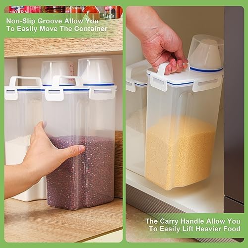 2 Pcs 5.5Lbs Rice Storage Container, Rice Container with Measuring Cup