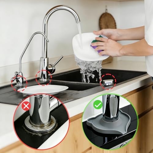 Compact Silicone Kitchen Sink Faucet Splash Proof Mat, Tap Water