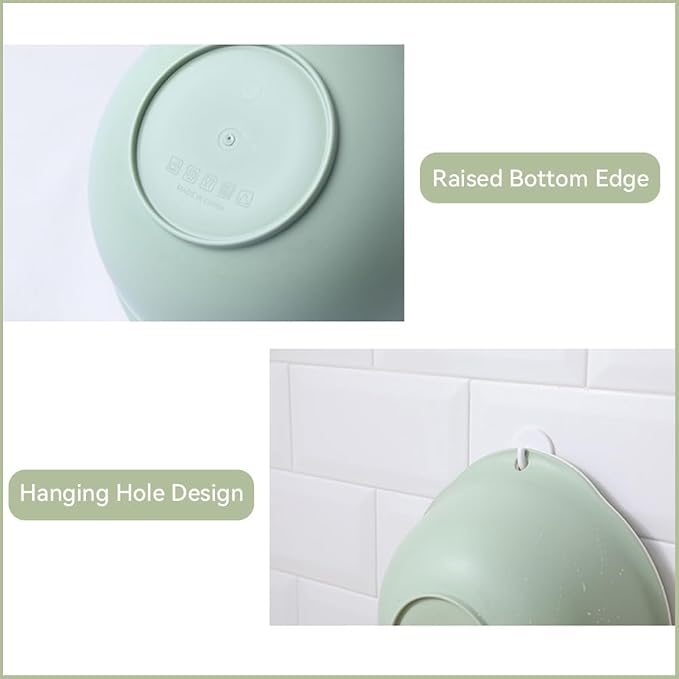 Colander Bowl Set of 2, Nesting Large Capacity Plastic Food Strainer - Image 4