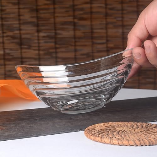 Oval Glass Salad Bowl, Glass Mixing Bowl, Suitable for Pasta, Fruits
