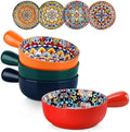 vancasso Boho 23 Oz French Onion Soup Bowls with Handles, Ceramic, Set