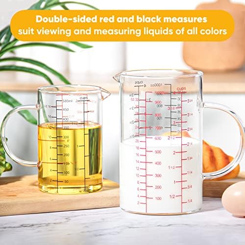 77L High Borosilicate Glass Measuring Cup with Handle