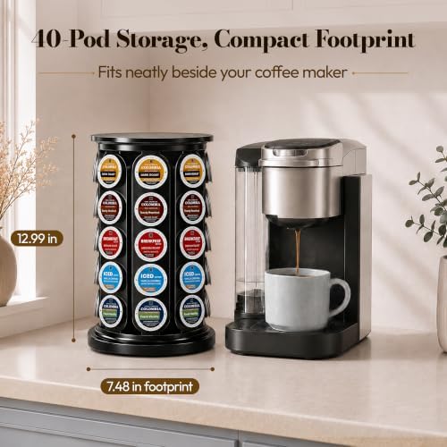 K Cup Holder for 40 Keurig Pods, Black