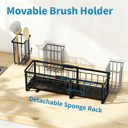 Extra Large Extendable Sponge Holder for Kitchen Sink Caddy Organizer