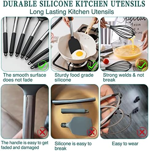 Umite Chef 15pcs Silicone Cooking Utensils Set