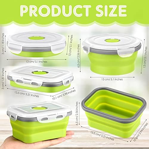 8 Pcs Small Silicone Collapsible Food Storage Containers with Airtight