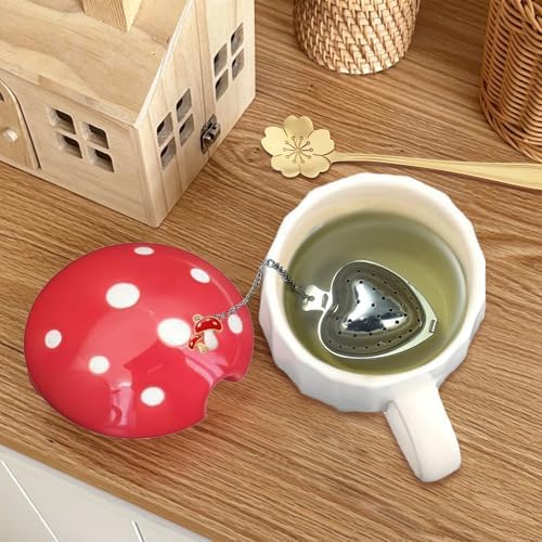 Yalucky Kawaii Cute Mushroom Mug Tea Cup Set Mushroom Stuff for Milk