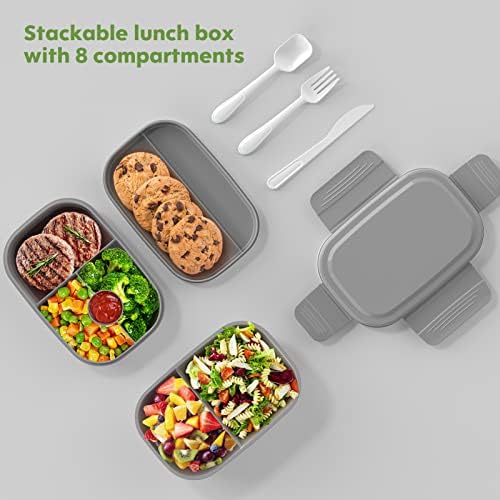 HOMETALL Bento Box Adult Lunch Box,3 Stackable Bento Lunch Containers