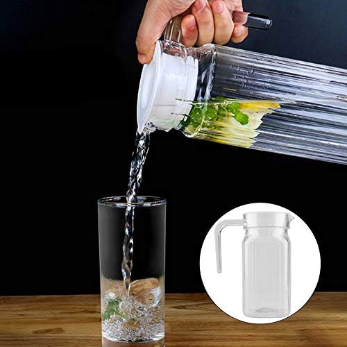 Tbest Acrylic Pitcher with Lid,Transparent Juice Jug Water Pitcher for