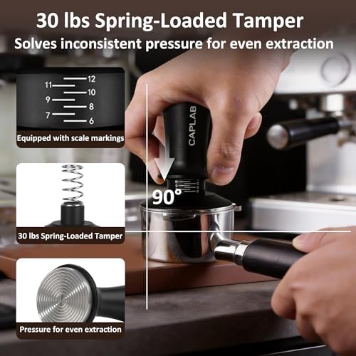 51mm Espresso Accessories Kit, Spring Loaded Calibrated Tamper, WDT