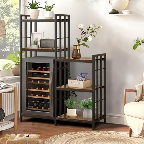 Mini Fridge Stand with Storage, 6-Tier Bakers Rack