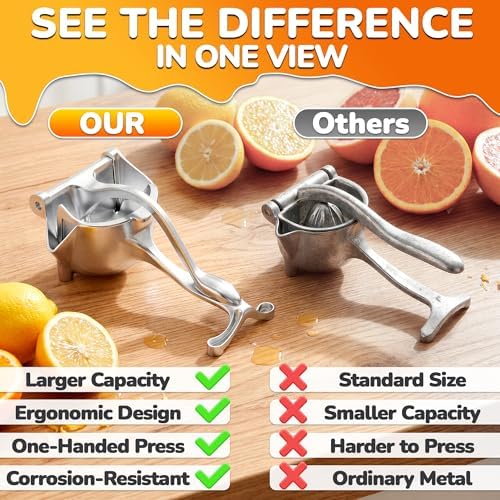 Manual Juicer Hand Press, 0.6 L Aluminum Alloy