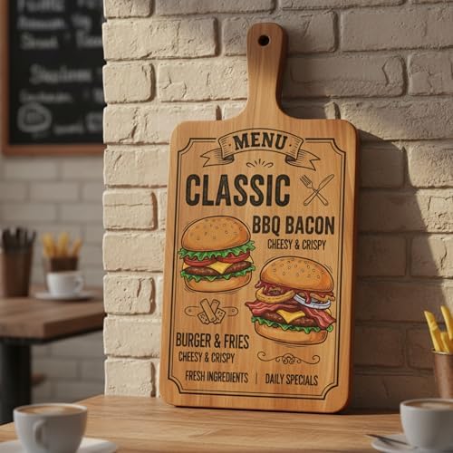 6 Pcs Acacia Wood Cutting Board Bulk with Handle, 15 x 7 Inch Kitchen Wooden Chopping Boards, Thicken Chopping Platter Charcuterie Serving Trays Blank Wood Boards for Pizza Bread Fruit Vegetables