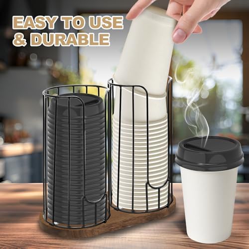 2-Compartment 18oz Coffee Cup Dispenser Rack
