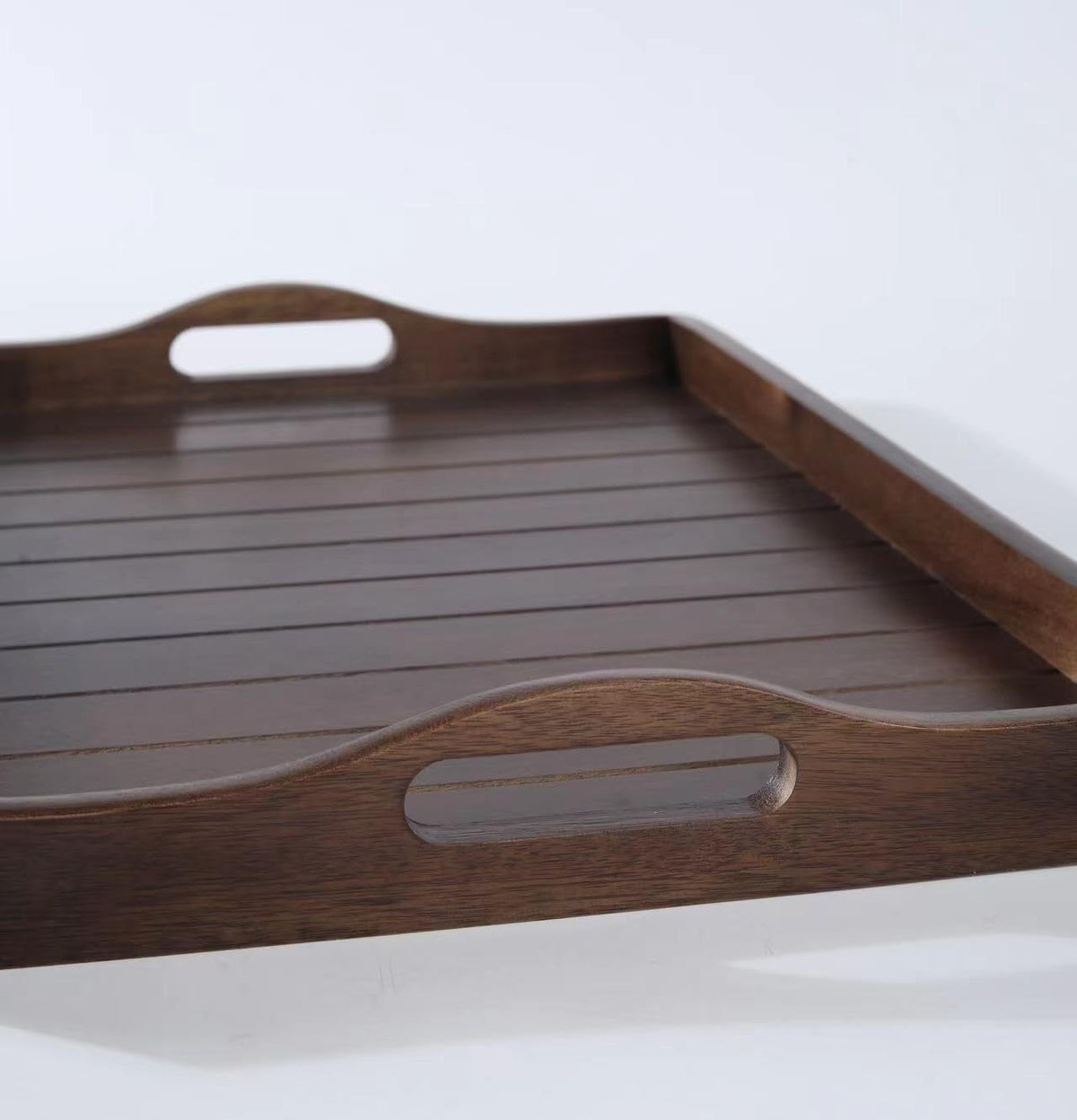 Joy&Grace Large Acacia Wooden Serving Tray with Handles 20 x 14 inch