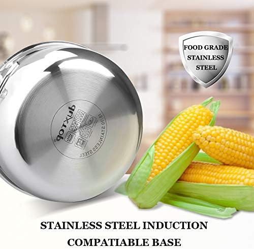 Duxtop Tri-Ply Stainless Steel Saucepan with Lid, 3 Qt Induction Pot
