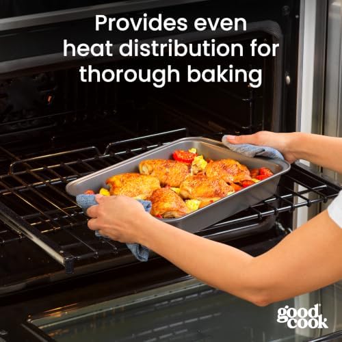 GoodCook Set of 2 Nonstick Steel 13" x 9" Cake Baking Pans with