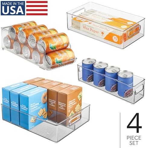 iDesign Soda Can Dispenser Storage Bin Set, Set of 4