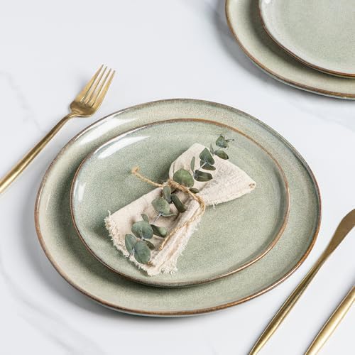 AmorArc Ceramic Dinner Plates Set of 6, 10.5 Inch Stoneware Plates Set