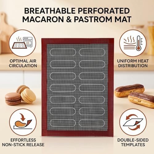 Karlak Macaron Baking Mat Nonstick Double Sided Silicone Sheet for