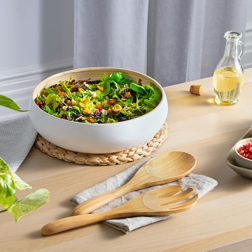 Dehaus® 12" Extra Large Bamboo Salad Servers - Wooden Salad Serving