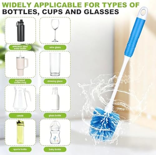 Kitchen Bottle Brush 2 Pack, Long Handle Bottle Cleaning Brush for