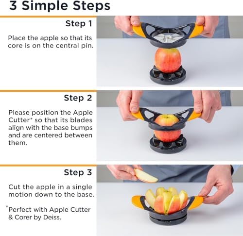 Deiss PRO Apple Slicer & Apple Corer Tool - Sharp Stainless Steel