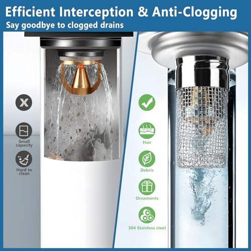 2pcs Bathroom Sink Drain Pop-Up Stoppers, Stainless Steel