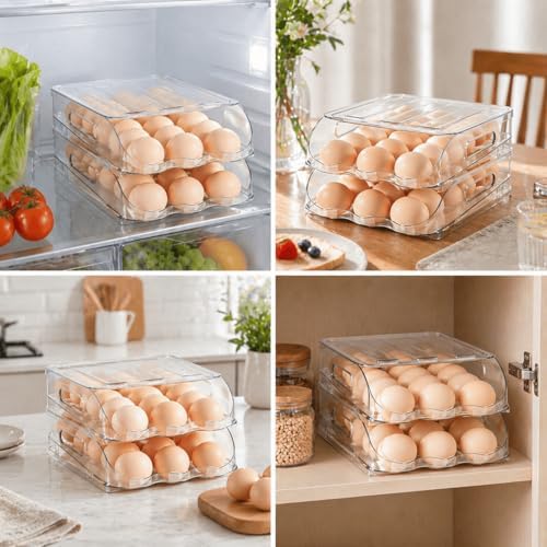 SMRCAD 36-Egg Holder for Fridge, Auto-Rolling