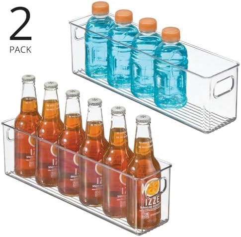 mDesign Plastic Kitchen Organizer - Storage Holder Bin with Handles