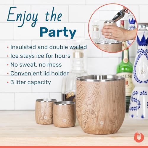 Snowfox Plus - Insulated Ice Bucket with Lid/Scoop, Premium Vacuum