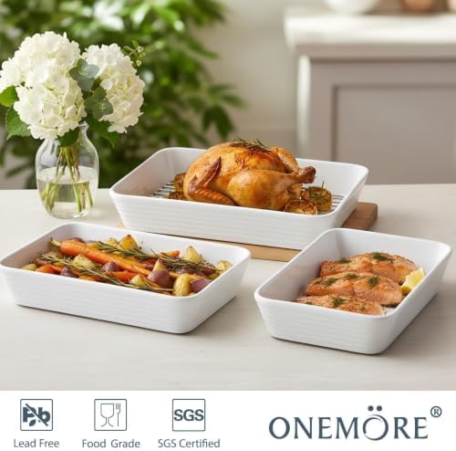 ONEMORE Ceramic Baking Dish Set of 3, 9x13