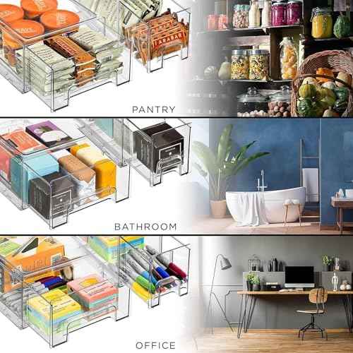 Sorbus Fridge Drawers - Clear Stackable Pull Out Refrigerator