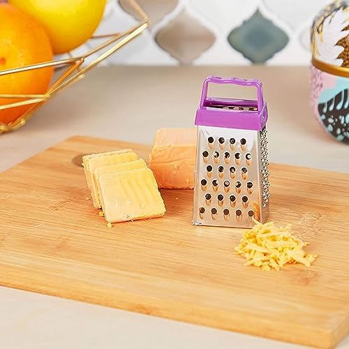 Juvale Mini Stainless Steel Cheese Grater Set - 4-Sided Zester Grater