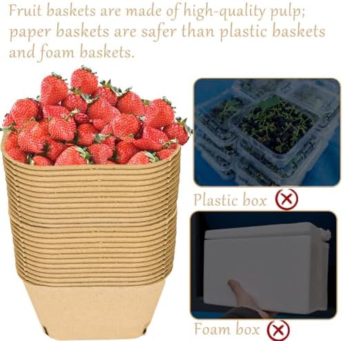Large Pulp Fiber Berry Basket Container for Produce Cardboard Fruit