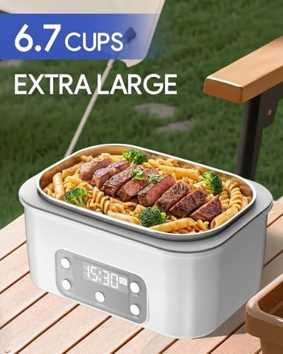 Cordless Electric Lunch Box, 6.7 Cups, White