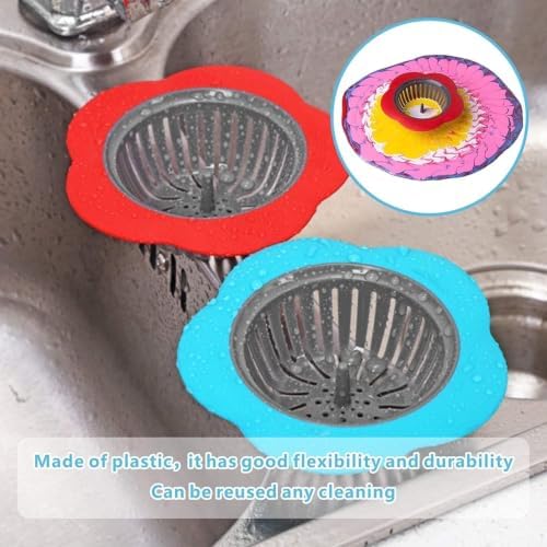 Plastic Sink Strainer, 4 Pack Flexible Kitchen Sink