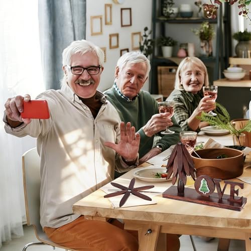 Super Holiday 4 Pcs Trivets for Hot Dishes, Wooden Tree Trivet Stand