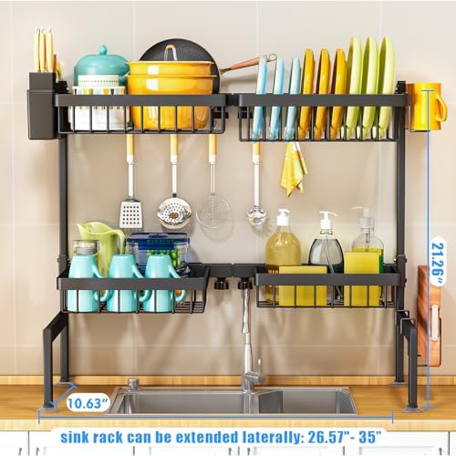 ARSTPEOE Over-the-Sink Dish Drying Rack, 2 Tiers